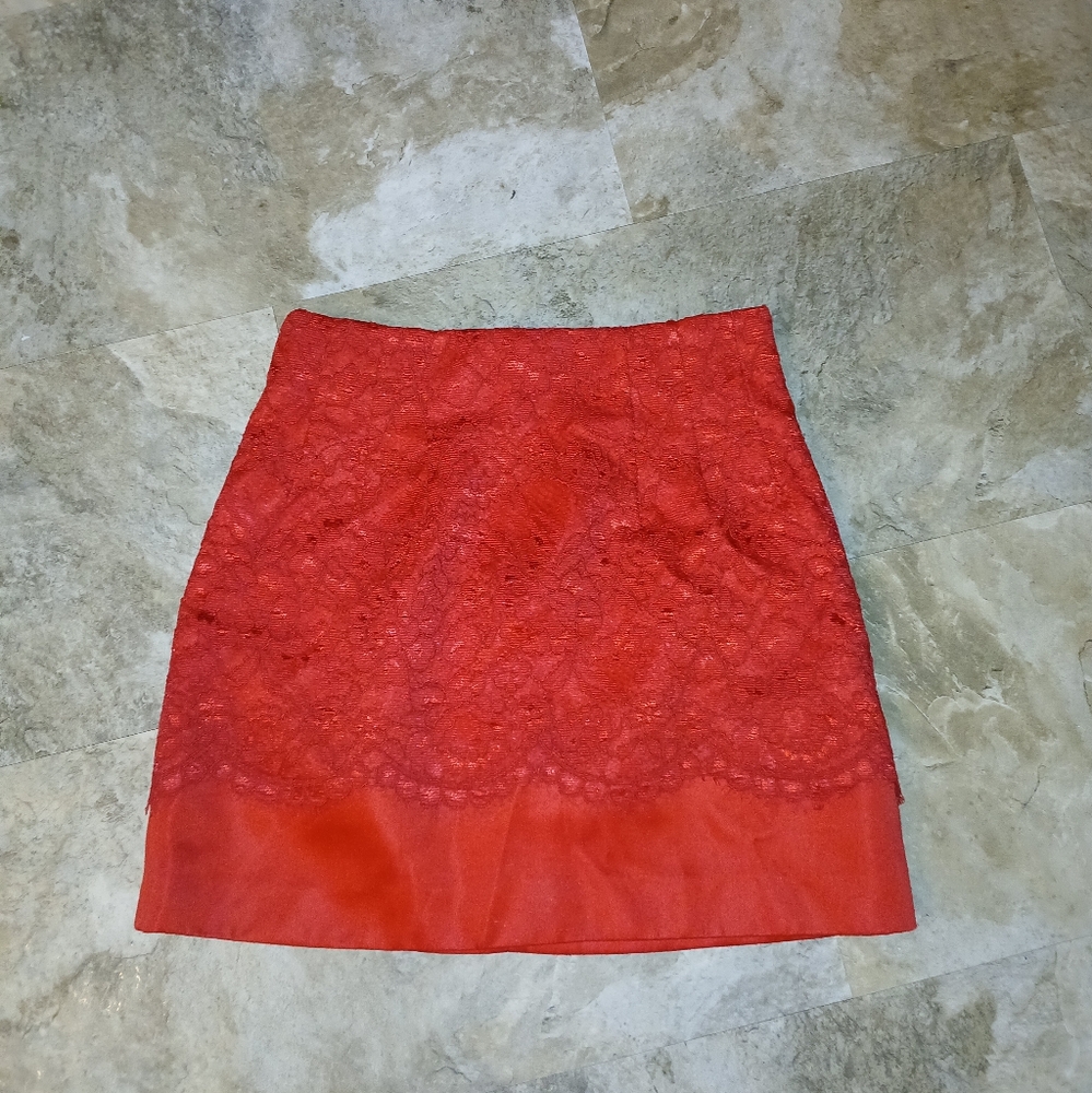 Red Lace Skirt